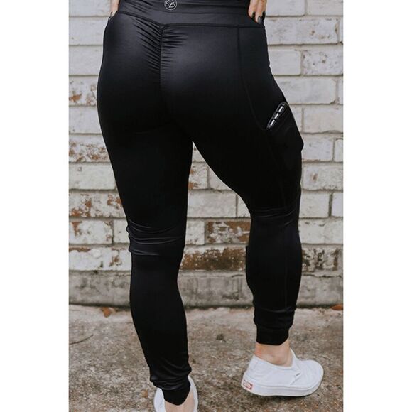 Celestial Bodiez Hybrid Street Joggers in Glossy Black Size Small - Picture 2 of 10